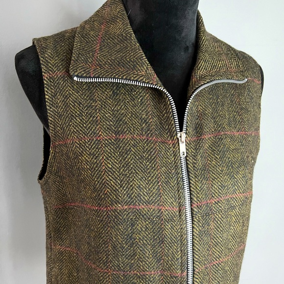 Vintage Harve Bernard by Benard Holtzman 100% Wool Zip Up Plaid Vest - Picture 3 of 4
